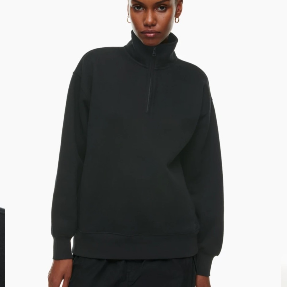 Aritzia Black Half-Zip Sweatshirt